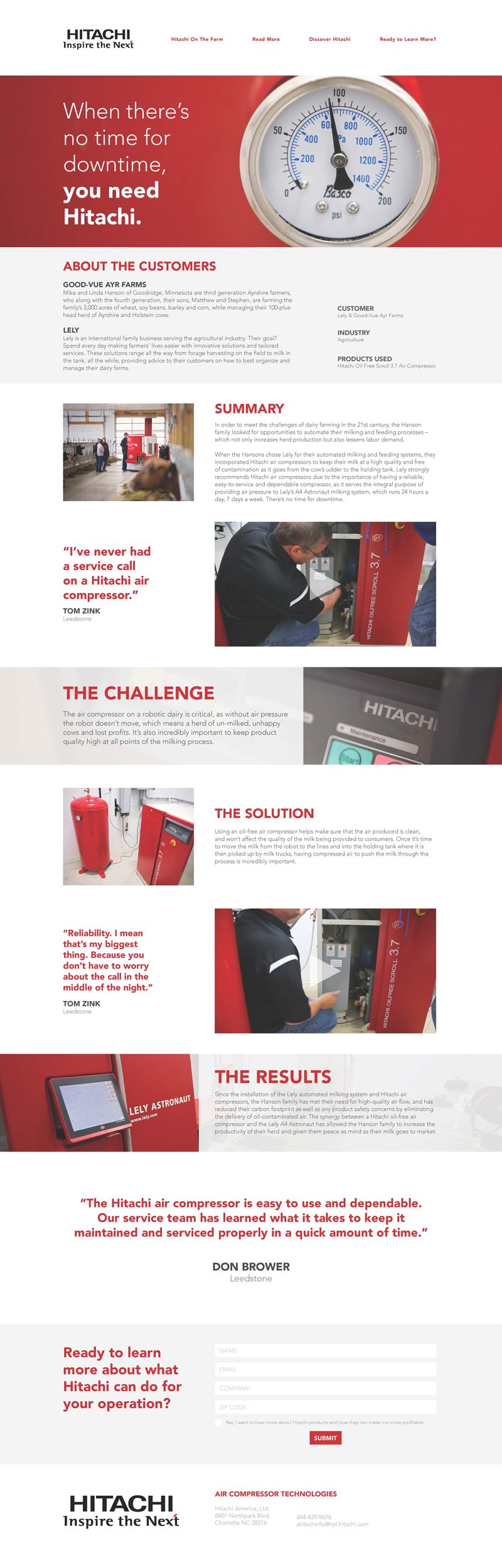 Bing Bang's Des Moines video production team produced this case study video for a Hitachi landing page design